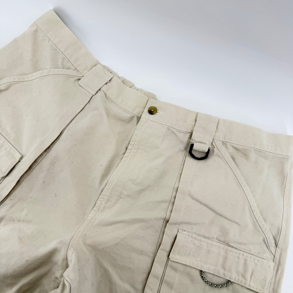 Columbia PFG Cargo Shorts Mens XXL Beige 7" Inseam Cotton Canvas Fishing Utility